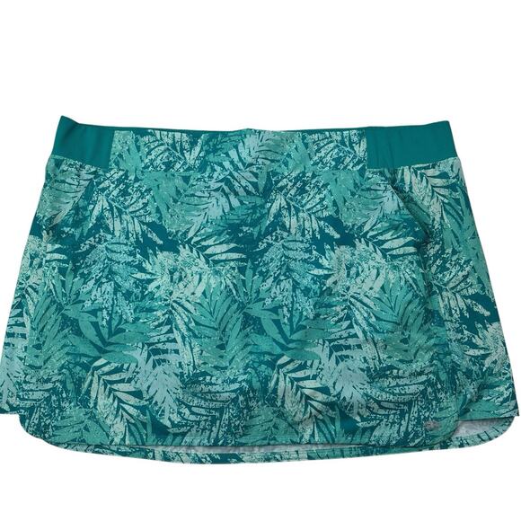 Reel Legends Women's Plus 3X Palms Floral‎ Elastic Waist Skort Skirt Shorts NWT - Picture 1 of 16